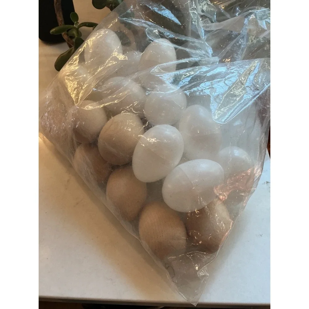 Vintage Bundle Mixed Lot of 26 Plastic Wood Farmhouse Eggs